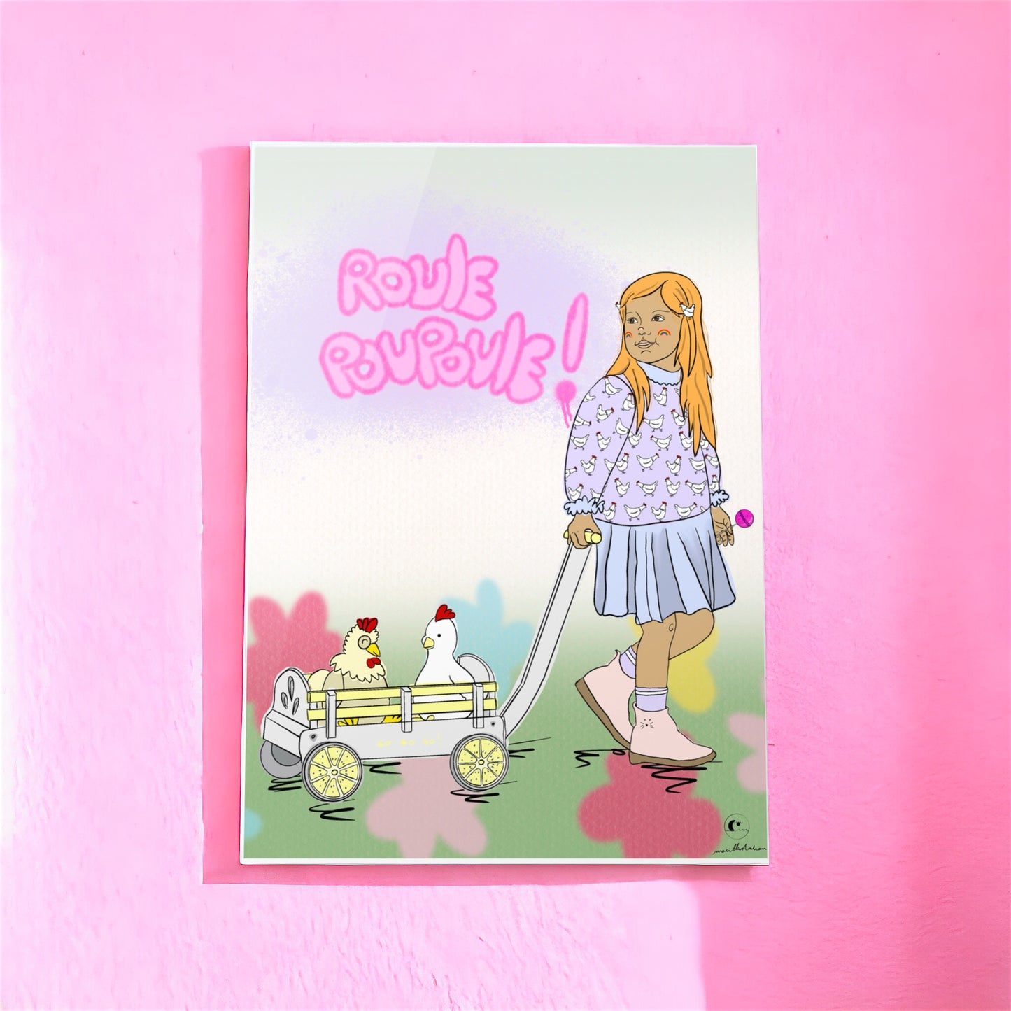 Illustration Roule ma Poule version Pink