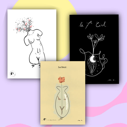 Trio d’illustrations Girl Power