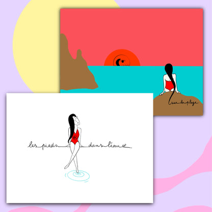 Duo d’illustrations La Plage S’il Vous Plaît