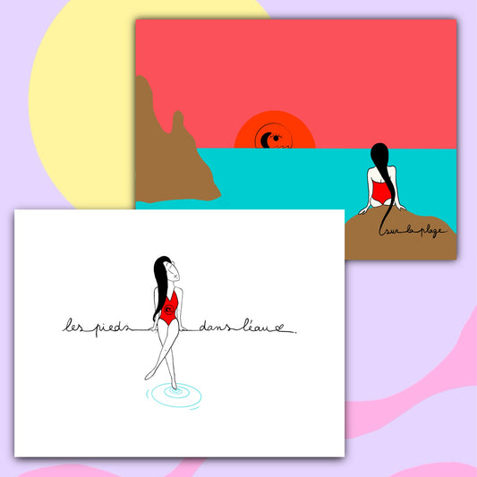 Duo d’illustrations La Plage S’il Vous Plaît